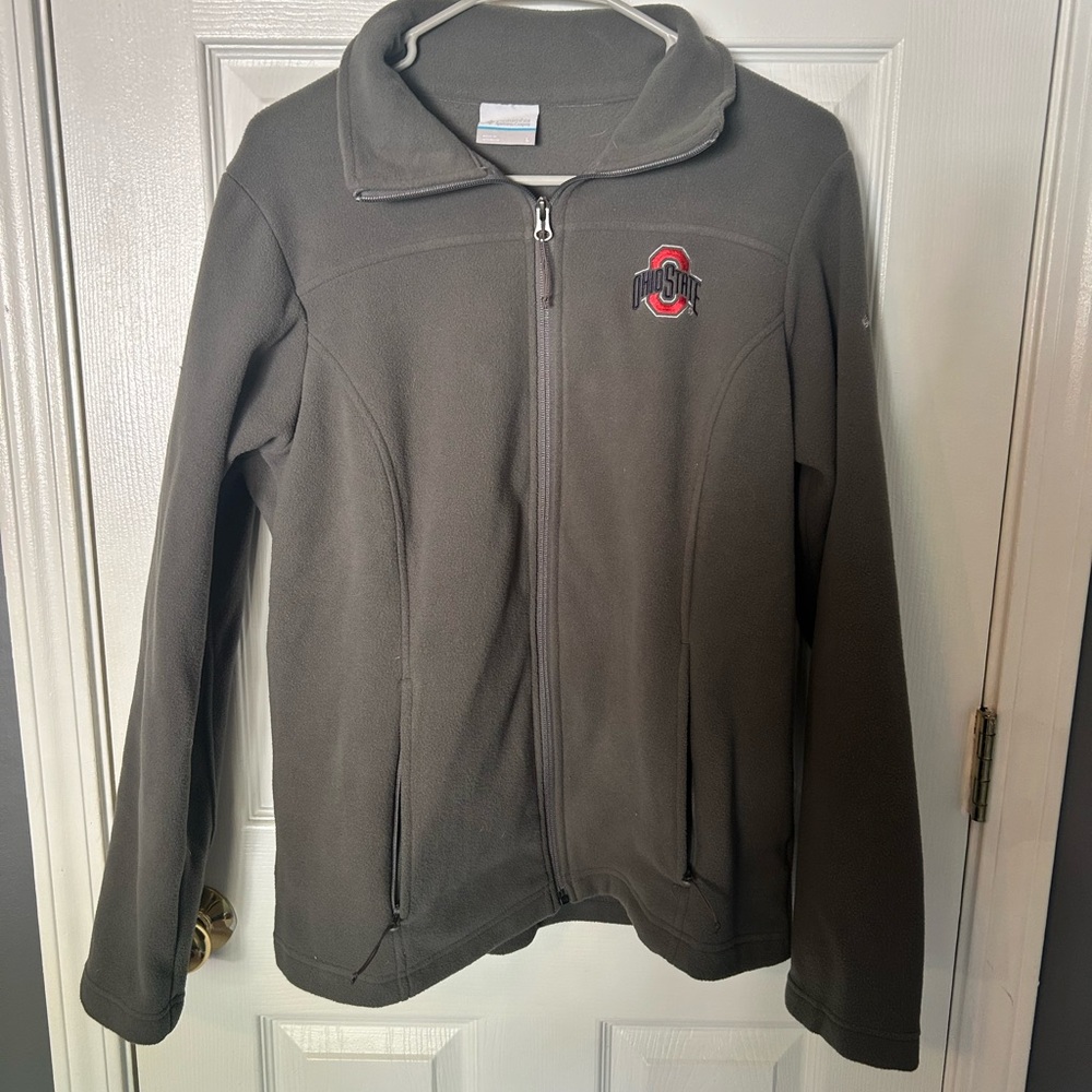 Columbia Women's Gray Full-Zip Fleece Jacket with Ohio State Logo